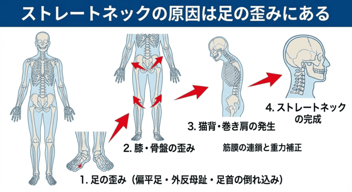 腕のねじれと足の関係